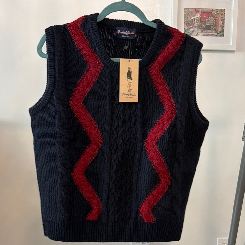 Navy ROWING BLAZERS Vest 100% wool